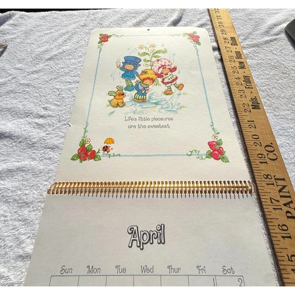 Rare Vintage 1983 Strawberry Shortcake Wall Calendar American Greetings Stickers